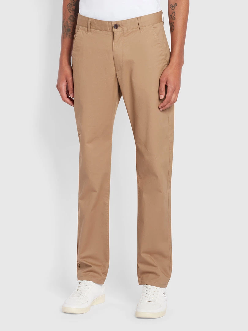 Farah Elm Regular Fit Organic Cotton Twill Chinos In Beige 3 Farah Elm Regular Fit Organic Cotton Twill Chinos In Beige