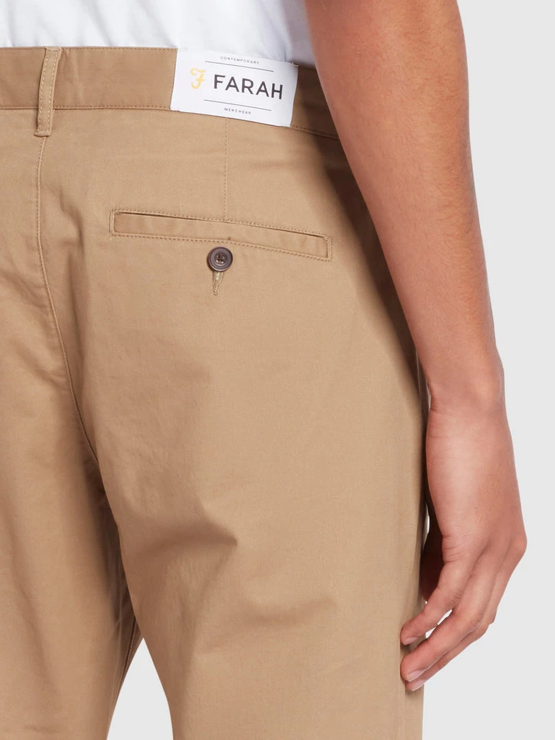 Farah Elm Regular Fit Organic Cotton Twill Chinos In Beige 5 Farah Elm Regular Fit Organic Cotton Twill Chinos In Beige
