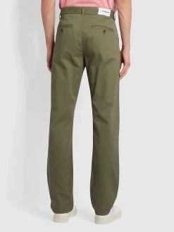 Farah CLOTHING Elm Regular Fit Organic Cotton Twill Chinos In Vintage Green