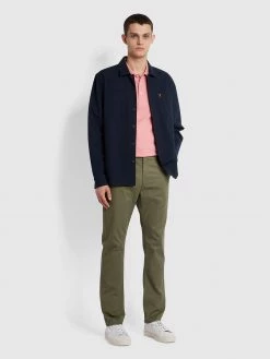 Farah CLOTHING Elm Regular Fit Organic Cotton Twill Chinos In Vintage Green