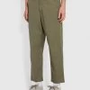 Farah Hawtin Relaxed Fit Paper Touch Trousers In Vintage Green