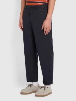 Farah Hawtin Relaxed Fit Paper Touch Trousers In True Navy Trousers And Chinos
