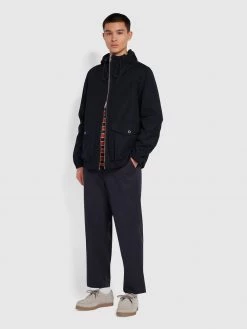 Farah Hawtin Relaxed Fit Paper Touch Trousers In True Navy Trousers And Chinos