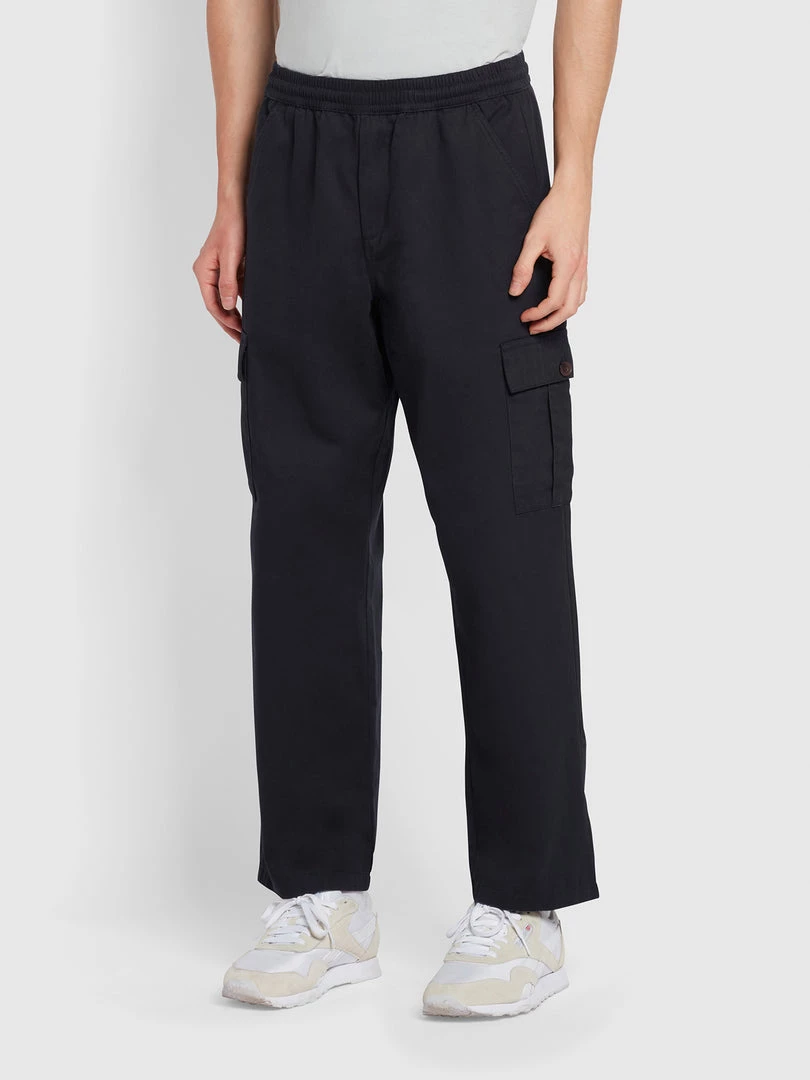 Farah Greenport Regular Fit Twill Cargo Trousers In True Navy 3 Farah Greenport Regular Fit Twill Cargo Trousers In True Navy