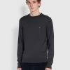 Mullen Merino Wool Crew Neck Jumper In Farah Charcoal 2 Mullen Merino Wool Crew Neck Jumper In Farah Charcoal