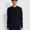 Farah Mullen Merino Wool Crew Neck Jumper In Navy CLOTHING 1 Farah Mullen Merino Wool Crew Neck Jumper In Navy CLOTHING