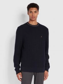 Farah Bayley Crew Neck Jumper In True Navy