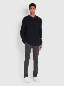 Farah Bayley Crew Neck Jumper In True Navy