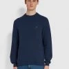 Farah Sweatshirts And Hoodies Ronson Organic Cotton Crew Neck Sweatshirt In Indigo