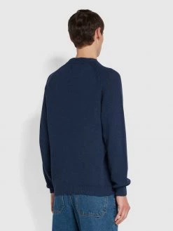 Farah Sweatshirts And Hoodies Ronson Organic Cotton Crew Neck Sweatshirt In Indigo