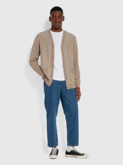 Farah Jumpers And Knitwear Silverstone Regular Fit Cardigan In Smoky Brown