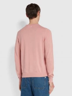 Farah Mullen Organic Cotton Crew Neck Jumper In Pink Rose CLOTHING
