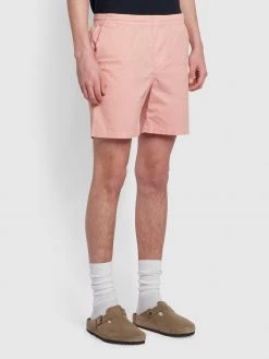 Farah Redwald Paper Touch Drawstring Shorts In Pink Rose