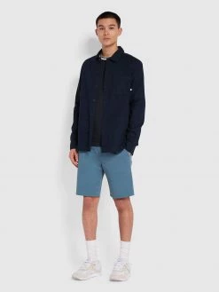 Farah CLOTHING Hawk Dyed Twill Chino Shorts In Saxe
