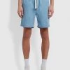 Farah Redwald Organic Denim Drawstring Shorts In Stone Wash 1 Farah Redwald Organic Denim Drawstring Shorts In Stone Wash