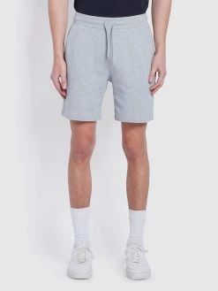 Farah CLOTHING Durrington Organic Cotton Jersey Shorts In Light Grey Marl