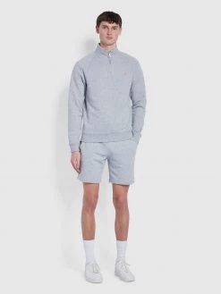 Farah CLOTHING Durrington Organic Cotton Jersey Shorts In Light Grey Marl