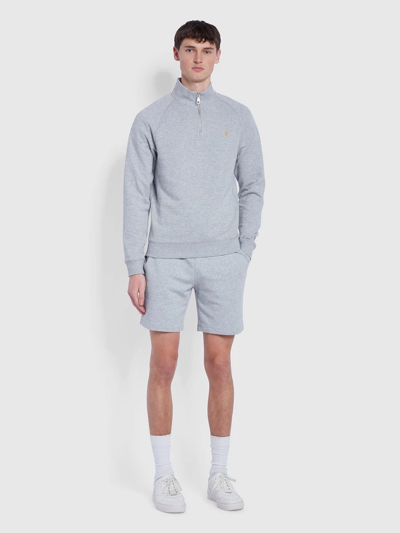 Farah CLOTHING Durrington Organic Cotton Jersey Shorts In Light Grey Marl 4 Farah CLOTHING Durrington Organic Cotton Jersey Shorts In Light Grey Marl