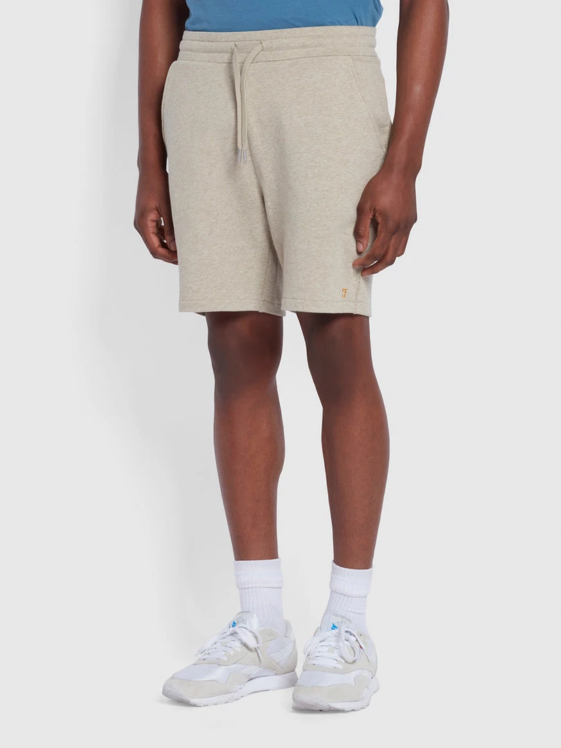 Farah CLOTHING Durrington Organic Cotton Jersey Shorts In Smoky Brown Marl 3 Farah CLOTHING Durrington Organic Cotton Jersey Shorts In Smoky Brown Marl