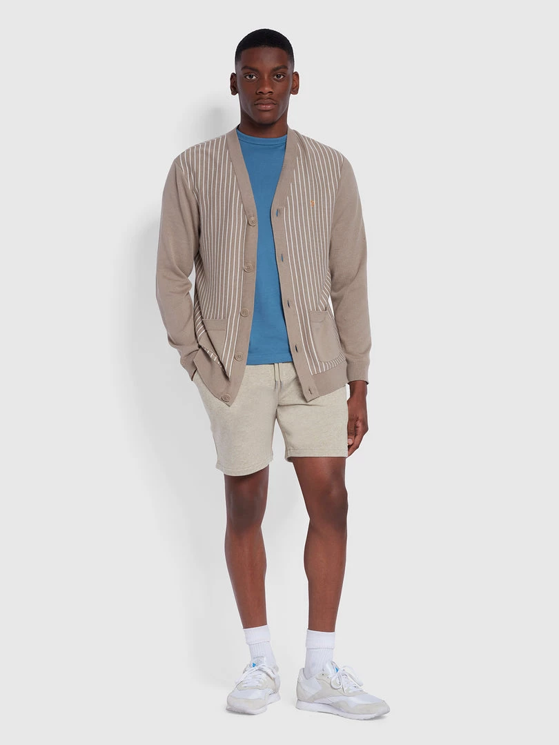 Farah CLOTHING Durrington Organic Cotton Jersey Shorts In Smoky Brown Marl 4 Farah CLOTHING Durrington Organic Cotton Jersey Shorts In Smoky Brown Marl