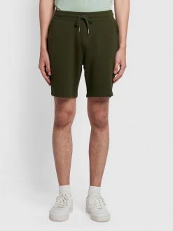 Farah NEW IN Durrington Organic Cotton Jersey Shorts In Evergreen