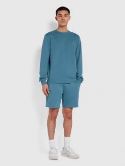 Farah Durrington Organic Cotton Jersey Shorts In Saxe CLOTHING