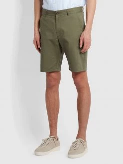 Farah CLOTHING Hawk Organic Cotton Chino Shorts In Vintage Green