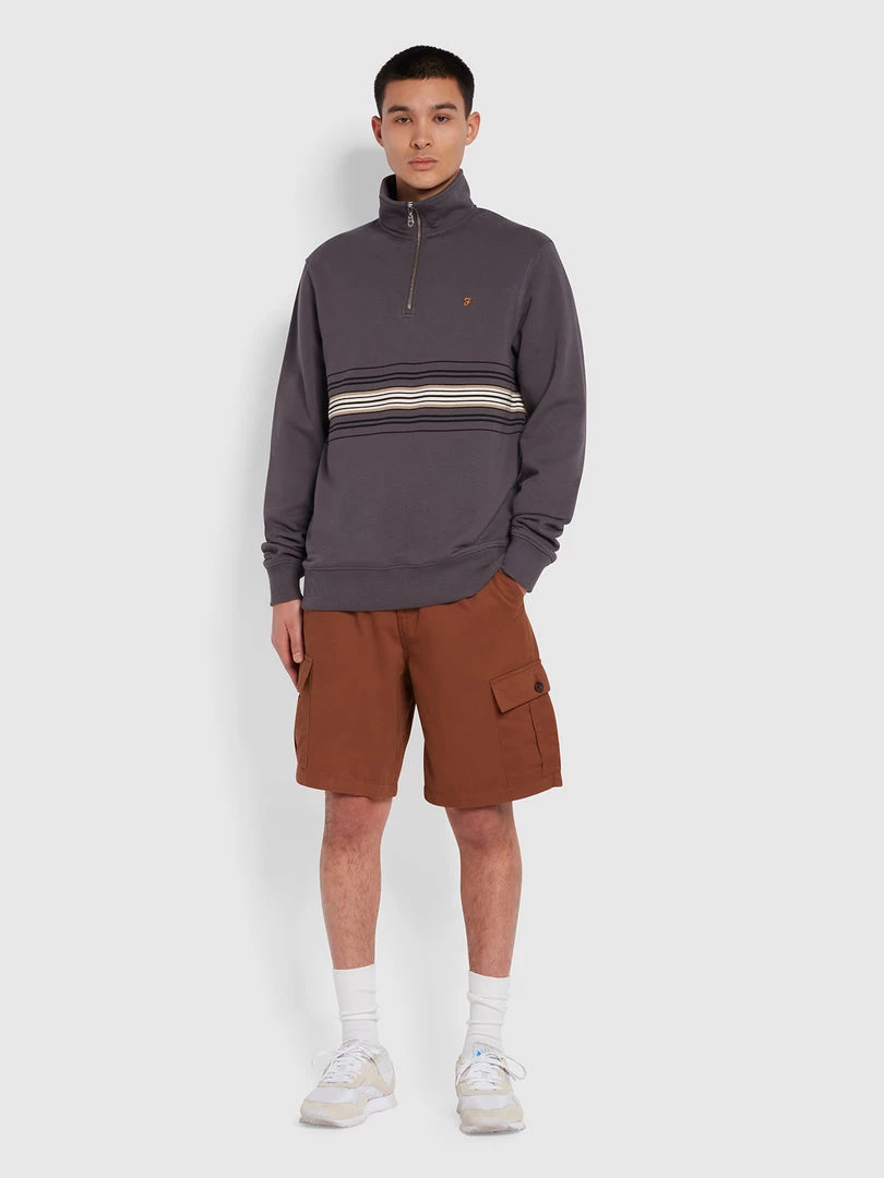 Farah Mayhew Twill Cargo Drawstring Shorts In Brown Dusk 4 Farah Mayhew Twill Cargo Drawstring Shorts In Brown Dusk