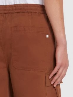 Farah Mayhew Twill Cargo Drawstring Shorts In Brown Dusk 8 Farah Mayhew Twill Cargo Drawstring Shorts In Brown Dusk