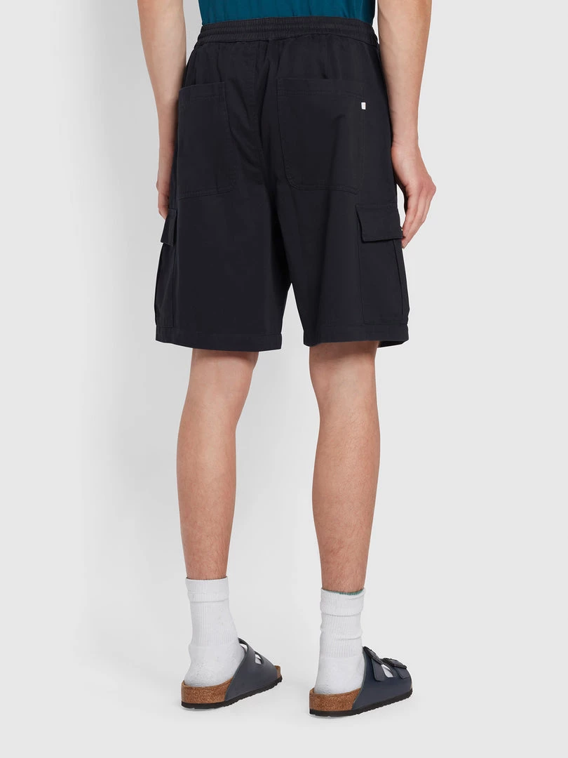 Farah Mayhew Twill Cargo Drawstring Shorts In True Navy 6 Farah Mayhew Twill Cargo Drawstring Shorts In True Navy