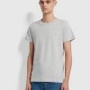 Farah CLOTHING Farris Slim Fit Twin Pack Organic Cotton T-Shirt In Grey Marl / True Navy 1 Farah CLOTHING Farris Slim Fit Twin Pack Organic Cotton T-Shirt In Grey Marl / True Navy