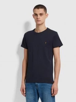Farah CLOTHING Farris Slim Fit Twin Pack Organic Cotton T-Shirt In Grey Marl / True Navy 11 Farah CLOTHING Farris Slim Fit Twin Pack Organic Cotton T-Shirt In Grey Marl / True Navy