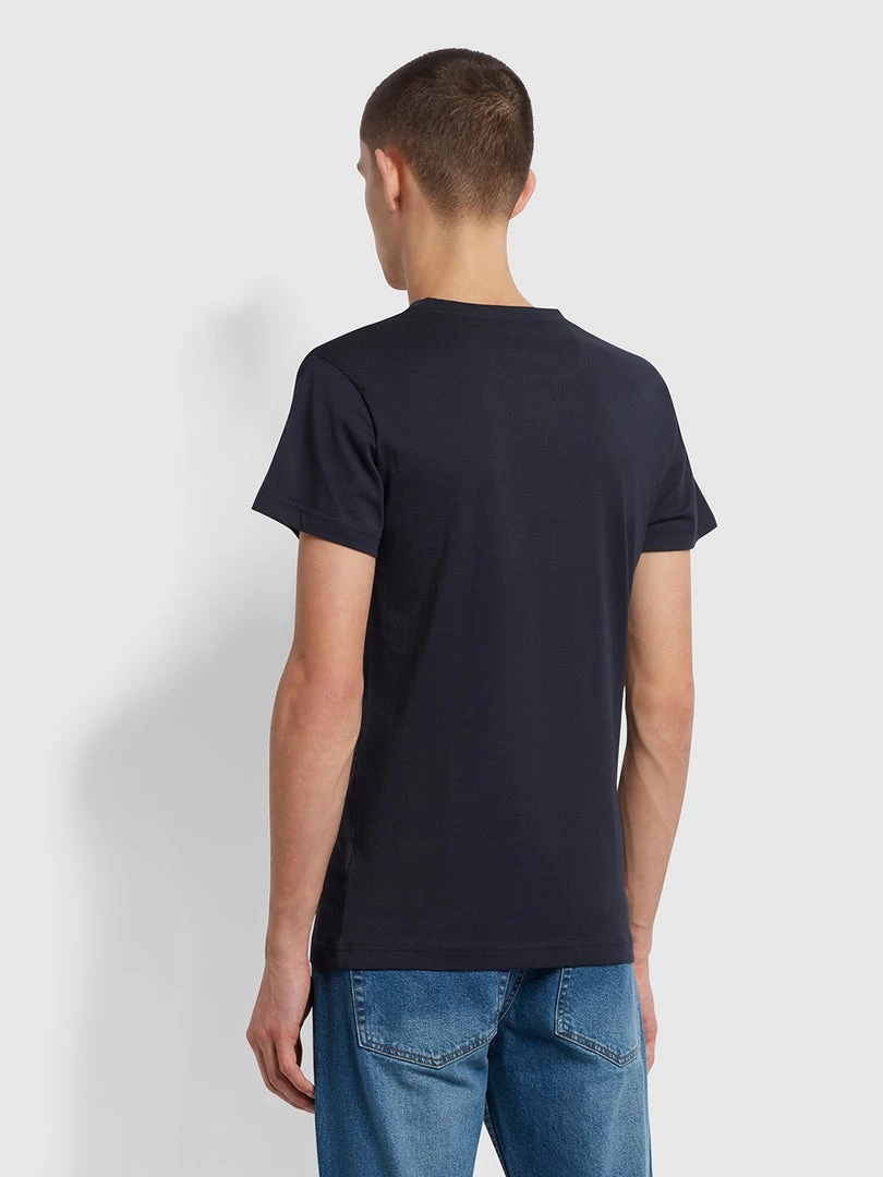 Farah CLOTHING Farris Slim Fit Twin Pack Organic Cotton T-Shirt In Grey Marl / True Navy 9 Farah CLOTHING Farris Slim Fit Twin Pack Organic Cotton T-Shirt In Grey Marl / True Navy