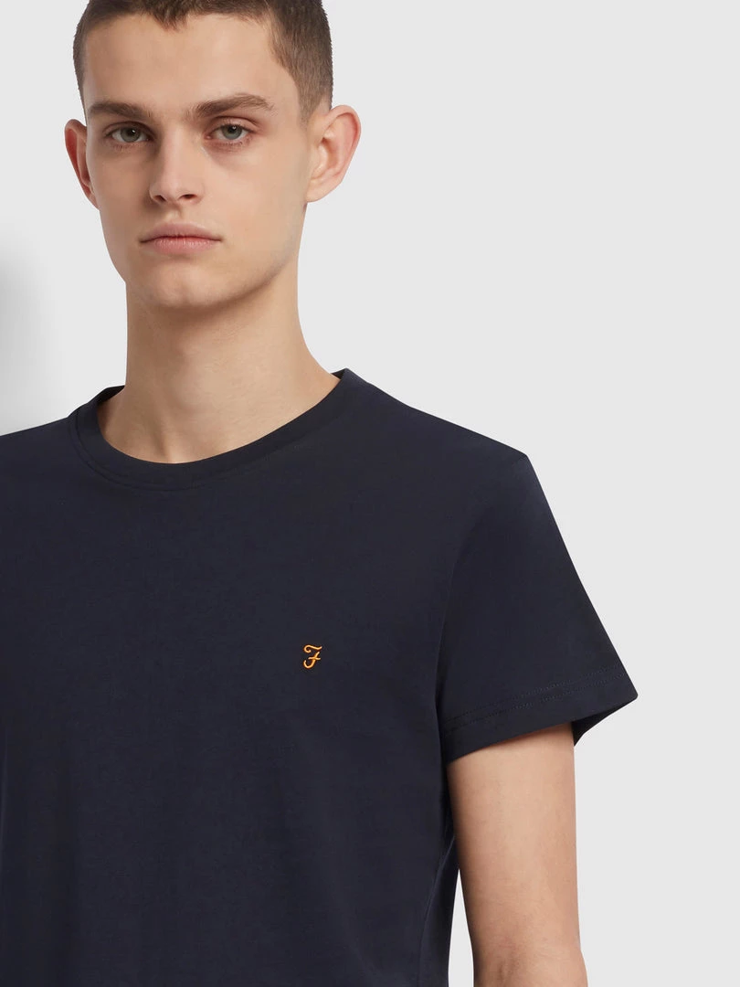 Farah CLOTHING Farris Slim Fit Twin Pack Organic Cotton T-Shirt In Grey Marl / True Navy 7 Farah CLOTHING Farris Slim Fit Twin Pack Organic Cotton T-Shirt In Grey Marl / True Navy