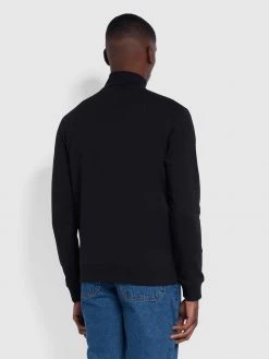 Farah CLOTHING Vance Organic Cotton Full Zip Sweatshirt In Black