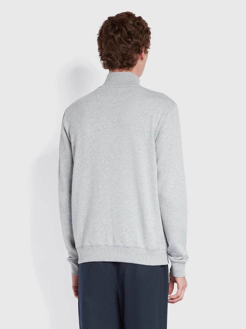 Farah Vance Organic Cotton Full Zip Sweatshirt In Light Grey Marl CLOTHING 6 Farah Vance Organic Cotton Full Zip Sweatshirt In Light Grey Marl CLOTHING