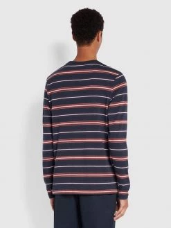 Farah T-Shirts Duncan Slim Fit Long Sleeve Organic Cotton T-Shirt In True Navy 9 Farah T-Shirts Duncan Slim Fit Long Sleeve Organic Cotton T-Shirt In True Navy