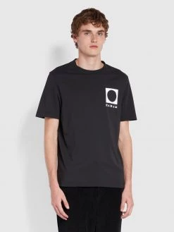 Farah Heads Regular Fit Organic Cotton T-Shirt In Black