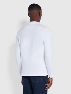 Farah Weymouth Regular Fit Long Sleeve Organic Cotton T-Shirt In White