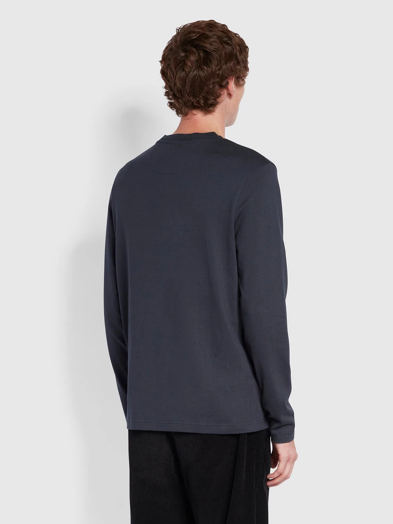 Farah Weymouth Regular Fit Long Sleeve Organic Cotton T-Shirt In True Navy T-Shirts 6 Farah Weymouth Regular Fit Long Sleeve Organic Cotton T-Shirt In True Navy T-Shirts