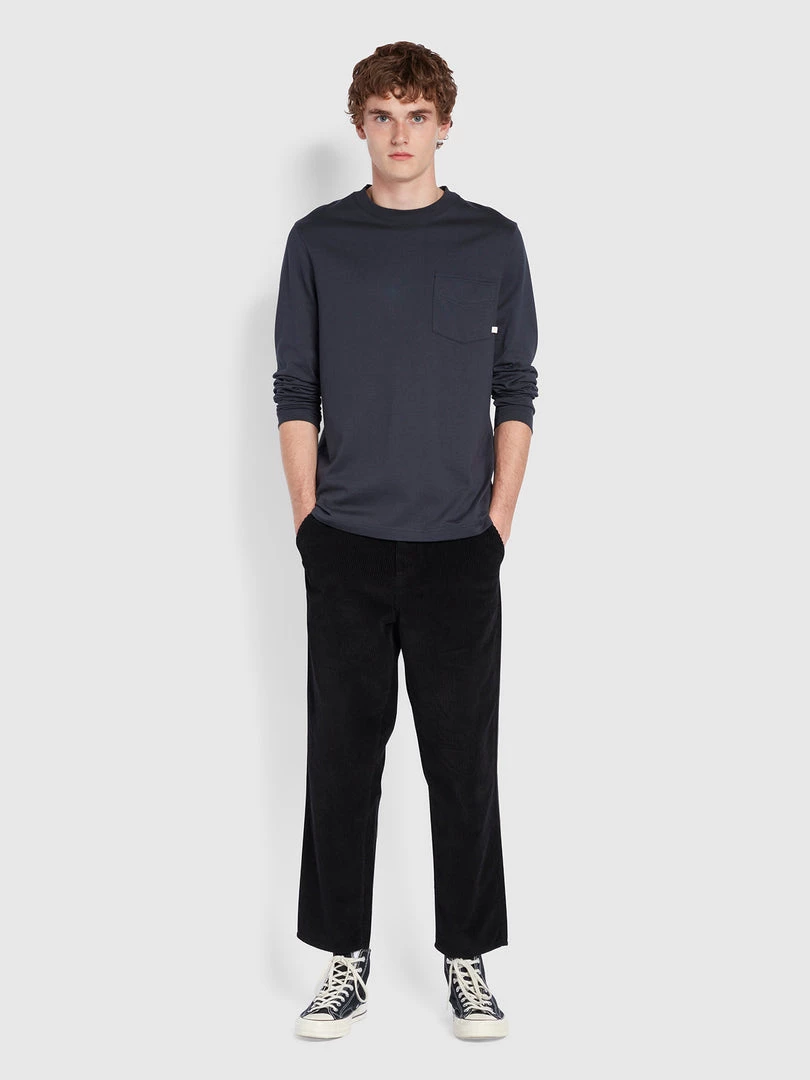 Farah Weymouth Regular Fit Long Sleeve Organic Cotton T-Shirt In True Navy T-Shirts 4 Farah Weymouth Regular Fit Long Sleeve Organic Cotton T-Shirt In True Navy T-Shirts