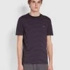Farah T-Shirts Daytona Slim Fit Striped Organic Cotton T-Shirt In Fig