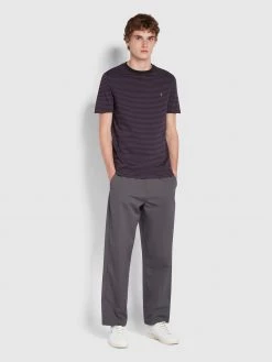 Farah T-Shirts Daytona Slim Fit Striped Organic Cotton T-Shirt In Fig