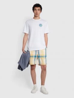 Farah Mackey Regular Fit Organic Cotton T-Shirt In White NEW IN