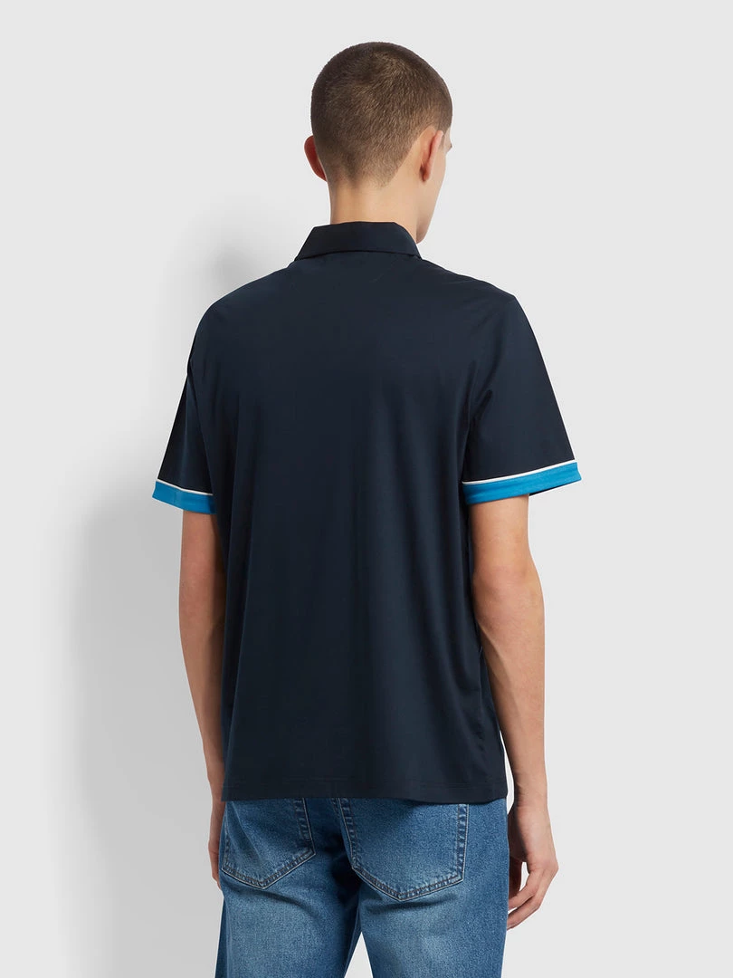 Farah Polos Stoneridge Striped Polo Shirt In True Navy 6 Farah Polos Stoneridge Striped Polo Shirt In True Navy