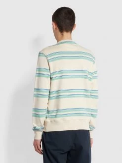Farah Westpark Stripe Sweatshirt In Cream