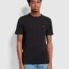Farah Danny Regular Fit Organic Cotton T-Shirt In Black CLOTHING