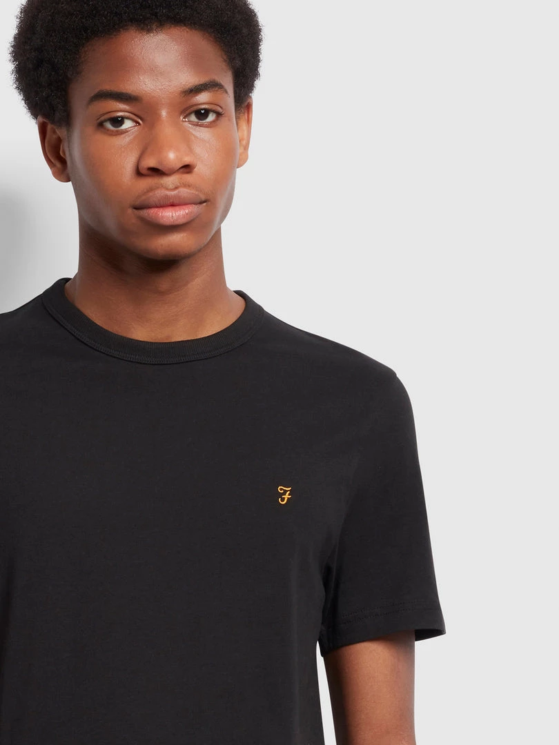 Farah Danny Regular Fit Organic Cotton T-Shirt In Black CLOTHING 5 Farah Danny Regular Fit Organic Cotton T-Shirt In Black CLOTHING