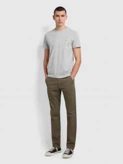 Farah CLOTHING Danny Slim Fit Organic Cotton T-Shirt In Grey Marl