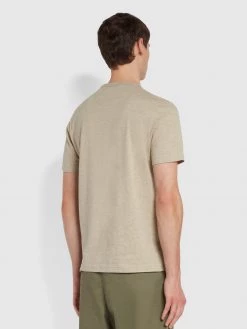Farah Danny Slim Fit Organic Cotton T-Shirt In Smoky Brown Marl CLOTHING